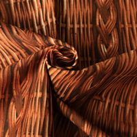 日本紐釦貿易 オックスプリント生地　籠柄　濃茶　3mカット　MI39403-2-3M　約巾110cm×3mカット（直送品）