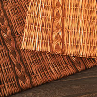 日本紐釦貿易 オックスプリント生地　籠柄　茶　4mカット　MI39403-1-4M　約巾110cm×4mカット（直送品）