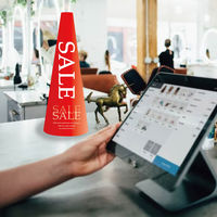 サインアーテック ＰＯＰコーン小　ＰＯＰＳー１　ＳＡＬＥ赤　1セット（10枚入）（直送品）