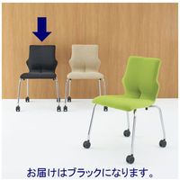 【アウトレット】NOWY STYL GROUP コンベルサ ソフトフィットタイプ キャスター付 ブラック 1セット(4脚入)（直送品）