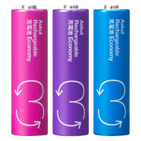 アスクルオリジナル 充電式・ニッケル水素電池 充電池 単3形 950mAh パープル 1ケース（200本入：20本入×10箱）  オリジナル