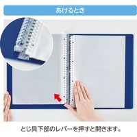 リヒトラブ 交換式クリヤーブック<soeru> A4S 30穴 15ポケット アイスブルー N8501-14 1冊