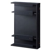 【軒先渡し】朝日木材加工 テレビ・デスク裏ちょい足しボックス 幅390×奥行110×高さ590mm ブラック AS-6040CB-BK 1台（直送品）