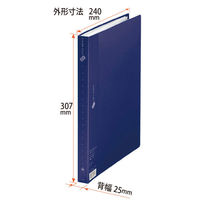 プラス スーパーエコノミークリアーファイル A4タテ 40ポケット ネイビー 紺 固定式 FC-124EL 88431（わけあり品）