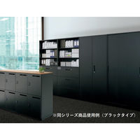 【組立設置込】プラス L6 オープン縦仕切保管庫 2段 上置き・下置き兼用 幅900×奥行450×高さ720mm ホワイト（直送品）