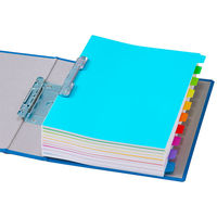 アスクル カラーインデックス A4タテ インデックスシート 2穴 10山 PP製 1組  オリジナル（わけあり品）