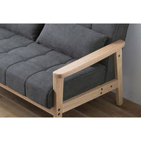 アイリスオーヤマ 2人掛けウッドフレームソファ ダークグレー WFS-2S 1台