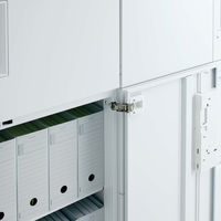 【組立設置込】コクヨ エディア 両開き扉 上置 壁固定有 幅800×奥行400×高さ400mm BWU-S18SE6ADV5P-K 1台（直送品）