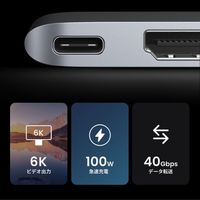 USBハブ MacBook Pro / Air用 6-in-2 Type-C接続 HDMI カードスロット USB-A 1個