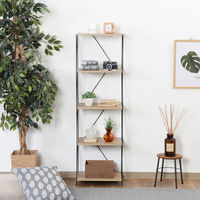 不二貿易 EZBO ワイヤーラック ５段 幅420×奥行310×高さ1365mm オークナチュラル 77564 1台（直送品）