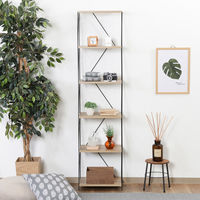 不二貿易 EZBO ワイヤーラック ６段 幅420×奥行310×高さ1700mm オークナチュラル 77566 1台（直送品）