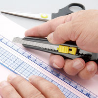 サンスター文具 カッター付ハサミ ブラック S3725030 1本