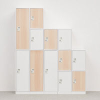 【軒先渡し】アスプルンド ユニット式ミニロッカー H900 ナチュラル 幅300×奥行500×高さ900mm 1台（直送品）