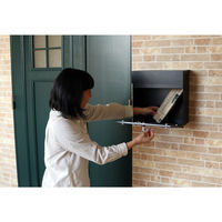 【軒先渡し】ヤマソロ Land ランド 壁掛けポスト ブラック 幅350mm 1台（直送品）