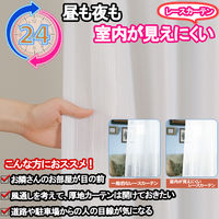 ユニベール ライリーストライプ W100xH176 4548654713106 1セット(レースカーテン2枚