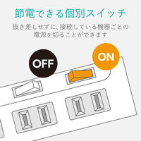 延長コード 電源タップ 5m 6個口 個別スイッチ 雷ガード ほこり防止 黒 AVT-K6A-2650BK エレコム 1個（直送品）