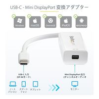 Startech.com USB-C - Mini DP変換アダプタ 4K/60Hz USB CDP2MDP 1個