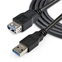 Startech.com 2m SuperSpeed USB 3.0 延長ケーブル タイプA USB3SEXT2MBK 1個
