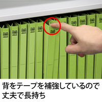 プラス 背補強フラットファイル リーフグリーン A4タテ 79434 1箱（100冊：10冊入×10袋）