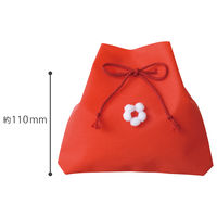 ヘッズ 和風お花付バッグ/レッド-S WOR-BS 1セット(50枚:10枚×5パック)