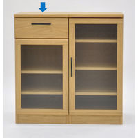 エイ・アイ・エス アブレスト カップボード40 幅391×奥行400×高さ800mm ナチュラル ABR-402CB NA 1台（直送品）