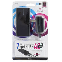 ナカバヤシ USB2.0 AC7ポートハブ ブラック UH-2434BK 1個