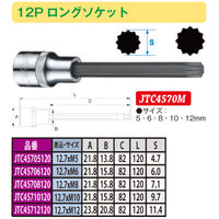 JTC 12Pロングソケット 12.7mmXM12 JTC45712120 1個（直送品）