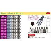 JTC 6.3mm6角ソケット6mm JTC23606 1個（直送品）