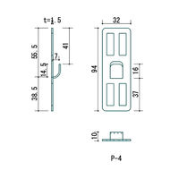 若林製作所 P-4金具2枚セット P-4Sh 1個