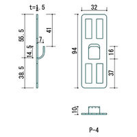 若林製作所 P-4金具 白 2枚セット P-4Shw 1個