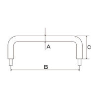 清水 ステンレス丸棒取手 おねじ SH-TOM238-M8（直送品）