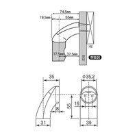 清水 いたわりエコ手すり ディンプル直棒エンドブラケット 800 SO-TD3-800P（直送品）