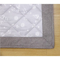 萩原 涼感プリントキルトラグ フレット グレー 約185×185cm 1枚（直送品）