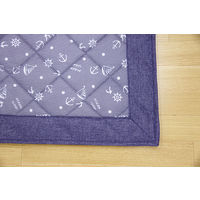 萩原 涼感プリントキルトラグ フレット ブルー 約185×240cm 1枚（直送品）