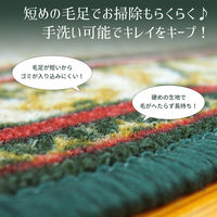 萩原 タフトプリント廊下敷き（裏貼り） アイラス ベージュ 約67×540cm 1枚（直送品）