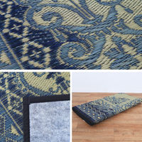 萩原 い草センターラグ（裏貼り） カノン ブルー 約176×230cm 1枚（直送品）