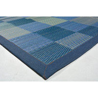 萩原 い草センターラグ（裏貼り） デニムパッチ BL ブルー 約176×176cm 1枚（直送品）