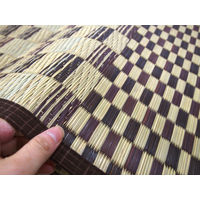 萩原 い草コンパクトラグ（裏貼り） キハチ ブラウン 約180×180cm 1枚（直送品）