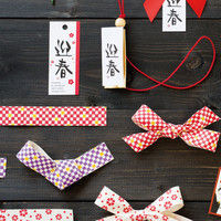 ヘッズ 和風市松柄コットンリボンレッド-3 IMR-NR3 1セット（5巻：1巻×5パック）（直送品）