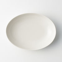 【まとめ買いセット】無印良品 磁器ベージュ楕円皿 大 約22×16×高さ4.5cm 1箱（3枚入） 良品計画