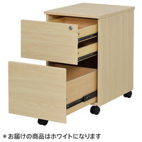 【車上渡し】アール・エフ・ヤマカワ ワークデスク3段ワゴン オールロックタイプ ホワイト 幅420x奥行500x高さ650mm 1台（直送品）