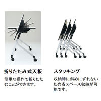 【組立設置込】プラス リネロ2 フォールディングテーブル 幕板付・棚板付 幅1800×奥行450×高さ720mm LD-615M 610380（直送品）