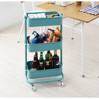 ファミリー・ライフ キャスター付頑丈バスケットワゴン ダークブラウン 幅395×奥行275×高さ770mm a1655030 1台（直送品）