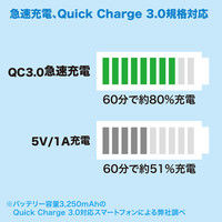 サンワサプライ QuickCharge3.0対応カーチャージャー（2ポート） CAR-CHR72QU 1個（直送品）