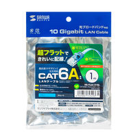 サンワサプライ カテゴリ6AフラットLANケーブル KB-FL6A-01BL 1本