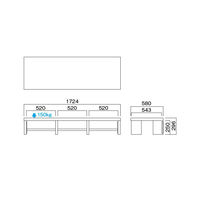 HAMILeX Grato（グラト） GT-9733用3連上置アンプスペーサー ブラウン 幅1724×奥行580×高さ492mm GT-9731 1台（直送品）