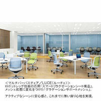 【無料引取付き】81L1GR FGR3 |オカムラ ルーチェ オフィスチェア ホワイトフレーム 肘無し ミディアムブルー 1脚（直送品）