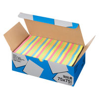 【強粘着】アスクル はたらく 強粘着ふせん 75×75mm　ビビッド5色アソート(正方形)　大容量 1箱(50冊入)パック　 オリジナル