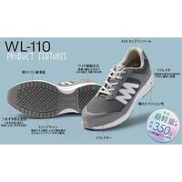 ミドリ安全 JSAA A種認定 超軽量耐滑スニーカー ひもタイプ WLー110 レッド 27.5cm 2125090814 1足（直送品）