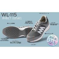 ミドリ安全 JSAA A種認定 超軽量耐滑スニーカー バンドタイプ WLー115 ブルー 22.0cm 2125091103 1足（直送品）